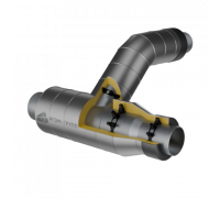 Тройниковое ответвление с переходом, 89х4,0 - 76x3,5 - 76х3,5 Ст 09Г2С (ГОСТ 8732-78) - ППУ ОЦ - МЗИ